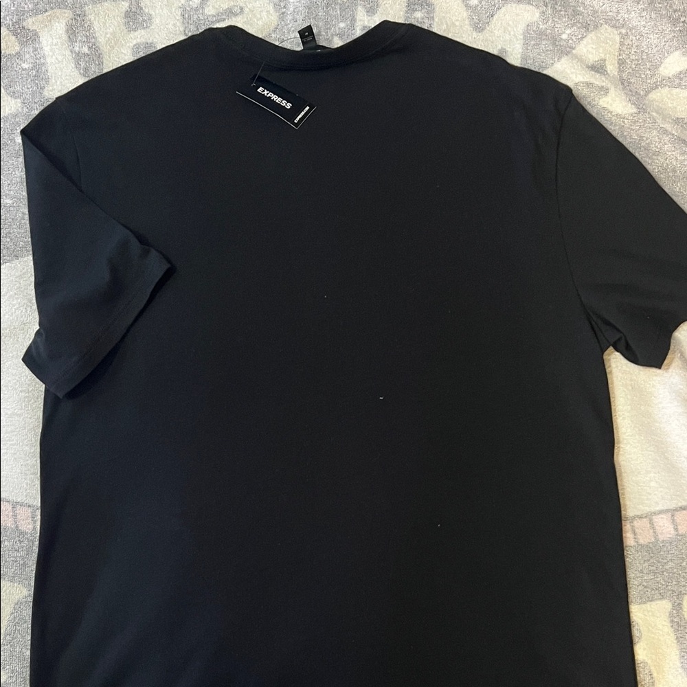 Express Black Tee with Brown Floral Design - Picture 7 of 8